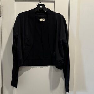 Pact Black Cropped Open-Front Jacket